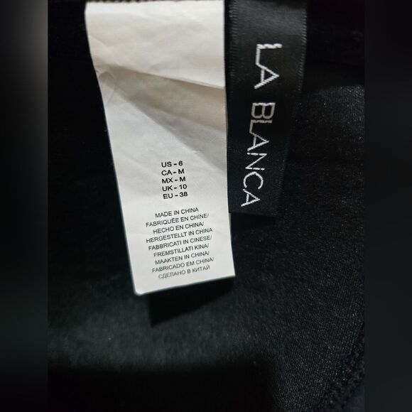 LA BLANCA ISLAND GODDESS Bandeau One-piece Swimsuit Black NWOT Sz 6 Black - Picture 5 of 5